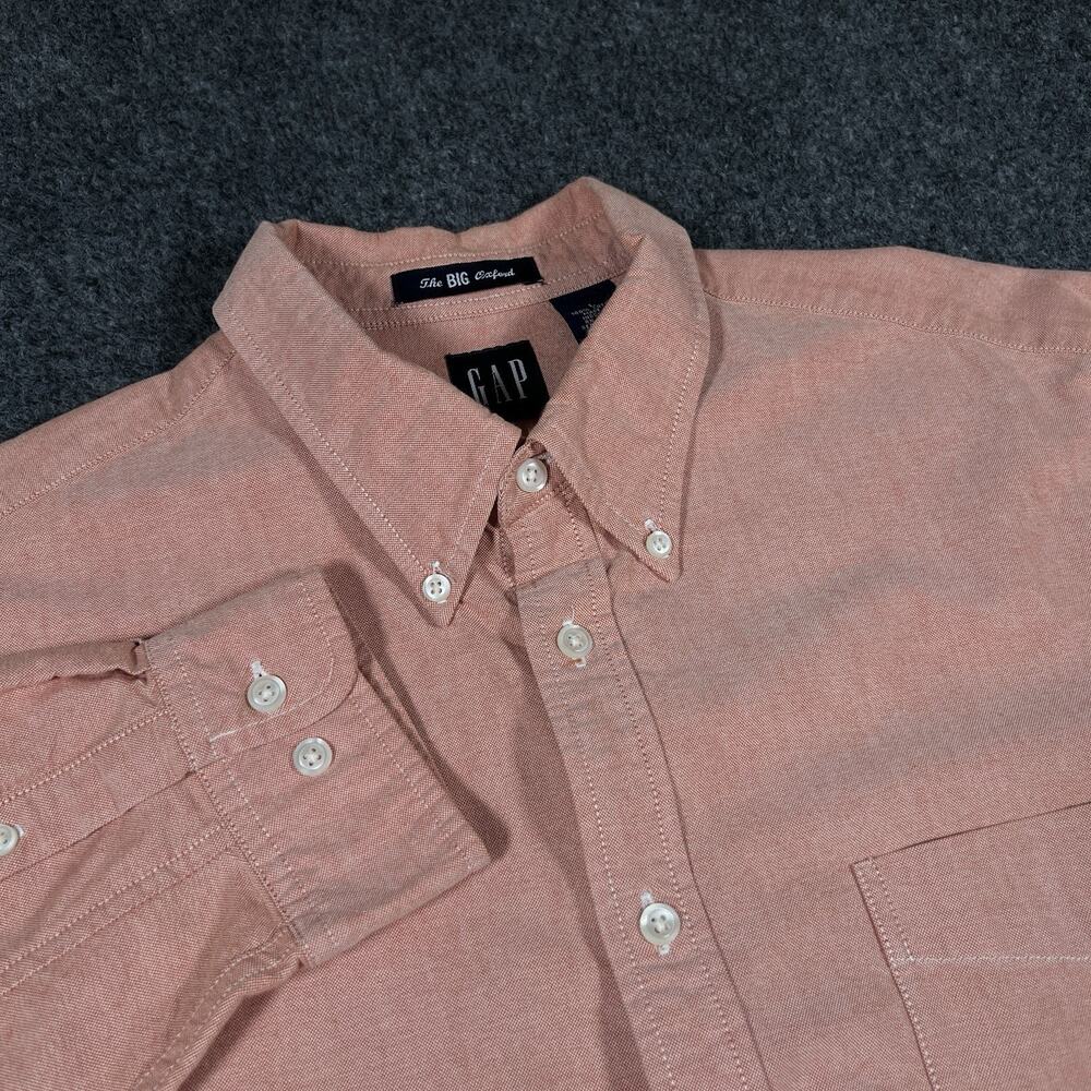 Vintage GAP The BIG Oxford Shirt Size Large Oversized Long Sleeve Peach OCBD